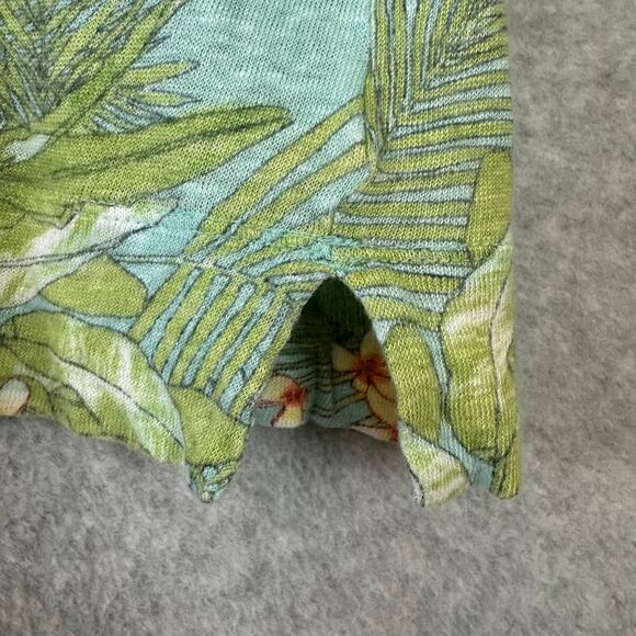 J Jill Love Linen Tropical Print Top Size Large Summer Vacation Hawaiian Shirt - Picture 5 of 10